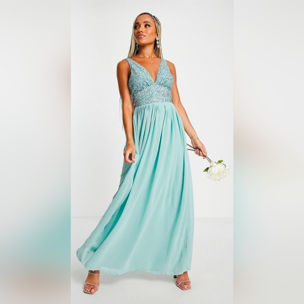 Beauut NWT Tiffany Blue bead gown  8 Perfect 4 Shower, Wedding,  & Braidsmaid.